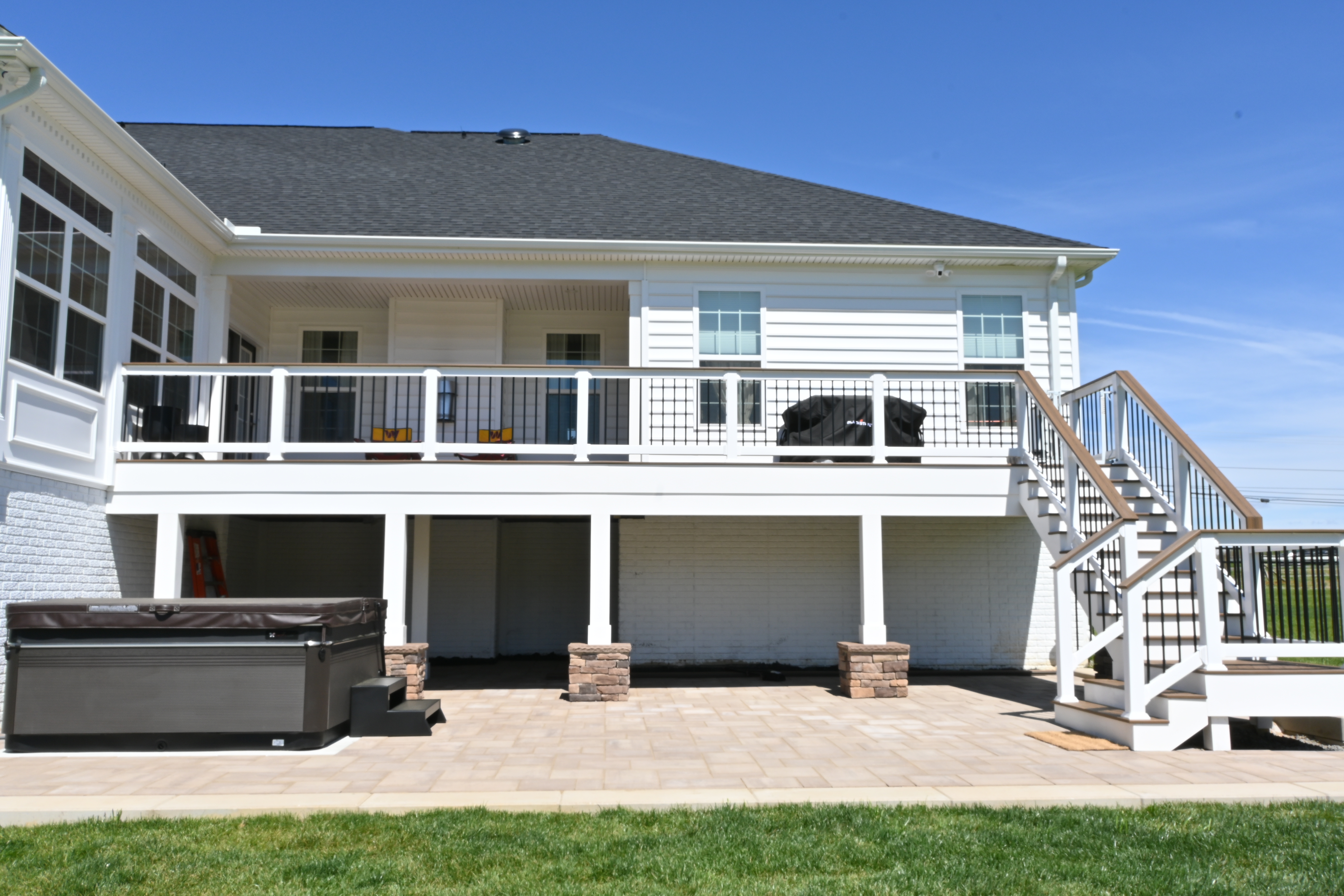 Custom Deck Construction by Precision Custom Woodwork & Remodeling - Outdoor Decks project featuring Cedar Construction, Custom Railings, Built-in Seating in Maryland and Northern Virginia