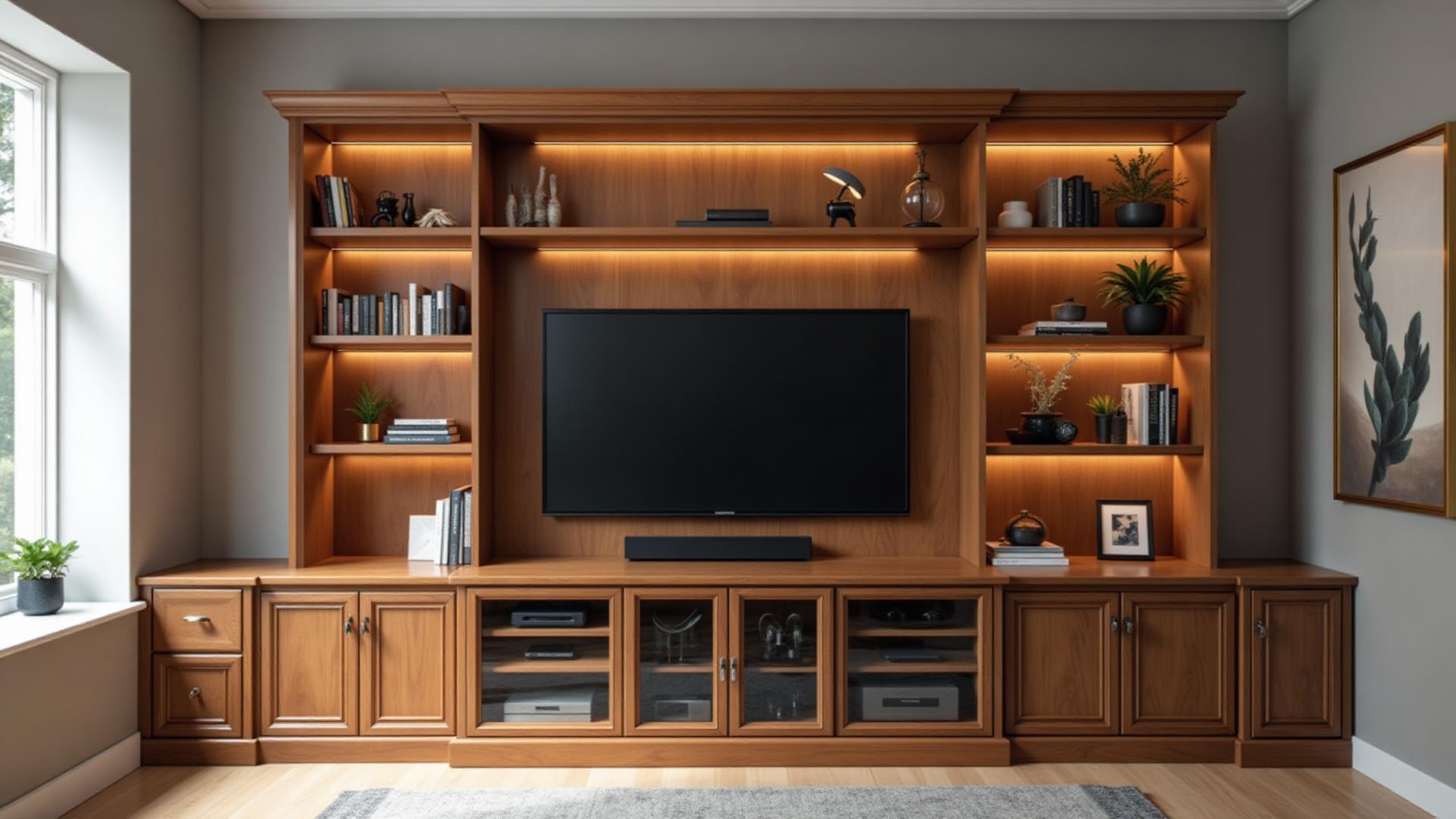 Built-in Entertainment Centers services by Precision Custom Woodwork & Remodeling - Custom Sizing, Cable Management, Storage Solutions, Premium Materials - Licensed contractor serving Maryland and Northern Virginia